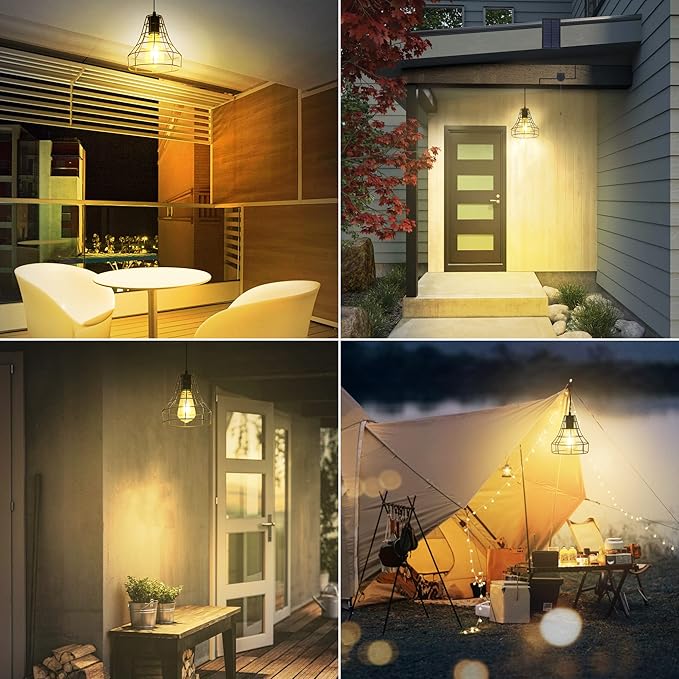 Solar Pendant Lights Outdoor Indoor with Remote Chicken Coop Lights Solar Powered Shed Light with ON Off SwitchSolar Indoor Lights for House Garage Greenhouse Patio Barn Storage