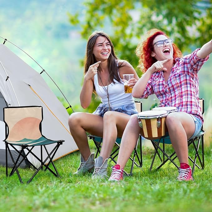 Big Sun Mountains Portable Camping Chairs Folding Chair - Durable Oxford Fabric Lightweight Iron Frame Easy Fold Design - Ideal for Outdoor Activities Camping Fishing and Travel