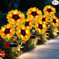 Solar Garden Lights Outdoor 3 Pack Sunflower Lights with 9 Large Sunflower Waterproof Garden Decor Birthday Gifts for Mom Grandma Decorative Solar Flowers for Pathway Patio Yard Fall Decorations