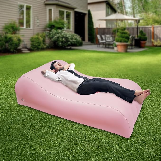 17.71 * 14.17in Inflatable Couch After Surgery with Air Pump 3-Minute Fast BBL Chair with Hole for Butt Ergonomics PVC Pregnancy Mattress Air Mattress for Camping Traveling Hiking