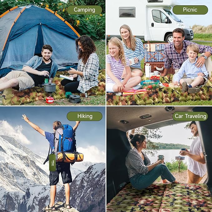 HiiPeak Sleeping Pad for Camping- Ultralight Inflatable Sleeping Mat with Built-in Foot Pump &amp Pillow Upgraded Compact Camping Air Mattress for Tent Backpacking Hiking