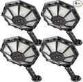 Solar Lights Outdoor - 6500K Solar Street Lights Outdoor Motion Sensor&ampDusk to Dawn Flood Light 168LED 8 Sides 360°Wide Angle Security Flood Light IP66 Waterproof with Remote for Yard/Pool(2 P