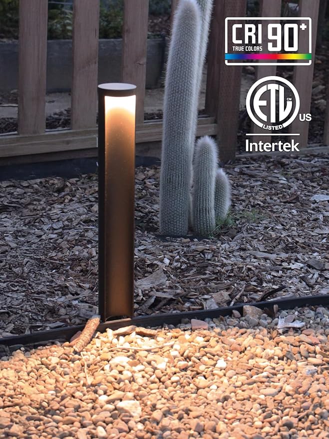 LEONLITE Low Voltage Landscape Lights 5CCT 5W Anti-Glare LED Pathway Lights Die-Casted Aluminum Housing IP65 Waterproof for Outdoor Path Sidewalk Walkway 1800K-5000K ETL Pack of 6