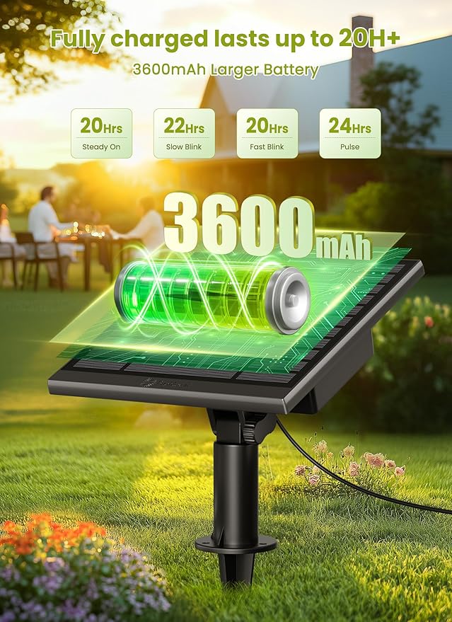 Brightown 75FT Solar String Lights Outdoor Waterproof with Remote Solar Patio Lights with 35 Shatterproof LED Bulbs 3 Light Mode Dimmable &amp Timer Hanging String Lights for Porch Garden Bistro