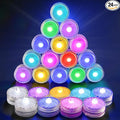 HL Submersible LED LightsRGB Small LED Light100 Hours Waterproof Flameless Led Lights Battery Powered for Wedding Home Vase Festival Party Decoration 24pcs(Built-in 48 Batteries)