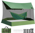 AYAMAYA Camping Tarp with Mosquito Net Large Size 18 x 11 FT Screen House for Hammock Lightweight Camping Hammock Tent Rain Fly with Bug Netting for Picnics Backyards Backpacking Beach