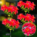 Neporal Solar Flowers Outdoor Waterproof Pink 4PK 7-Stem Garden Solar Lights Decorative 2 Lighting Modes Solar Powered Garden Decor Solar Yard Decor