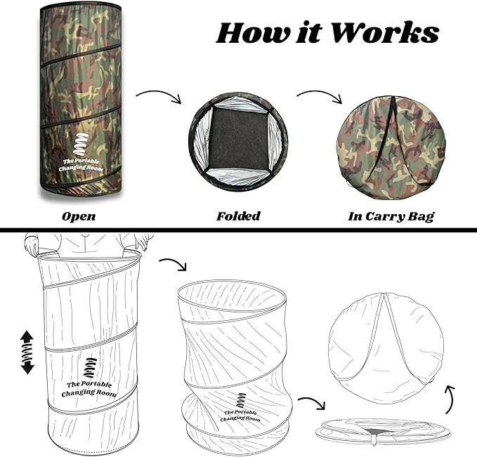 Portable Changing Room Pop Up Pod - Privacy Tent Dressing Room Tube or Portable Toilet Stall with Carry Bag for Camping Beach or Outdoor by The Portable Changing Room