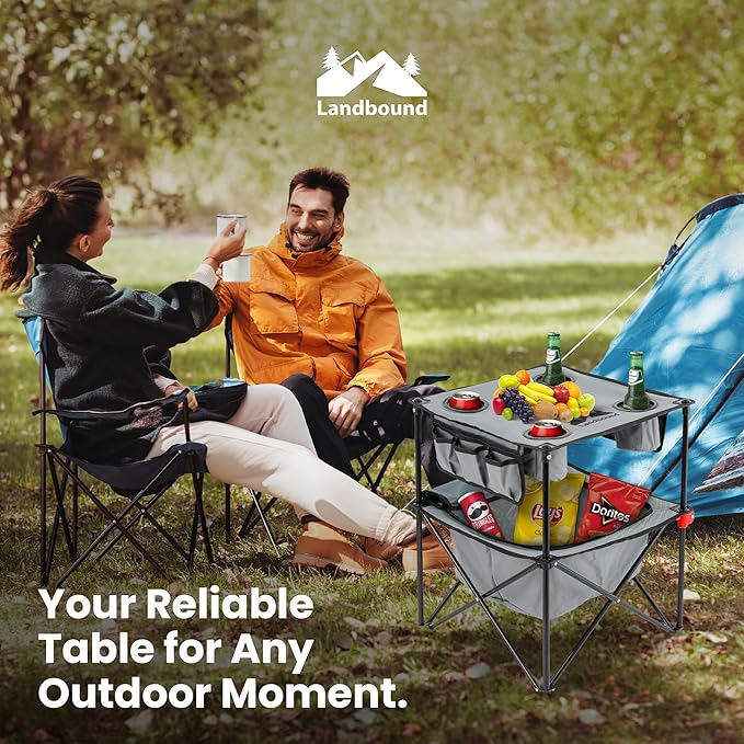 Portable Folding Beach Table Lightweight Outdoor Table with Carry Bag Compact Sand-Friendly for Camping Picnics &amp Travel.