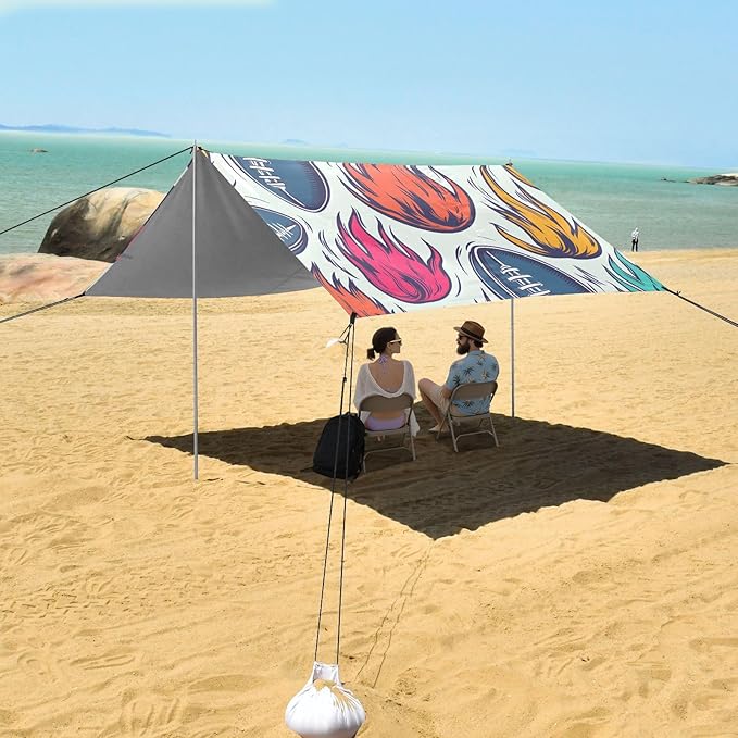 Rugby Pattern (48) Camping Sun Shelter Beach Tent Portable Beach Sun Shade Outdoor Canopy for Camping Trips Fishing Picnic