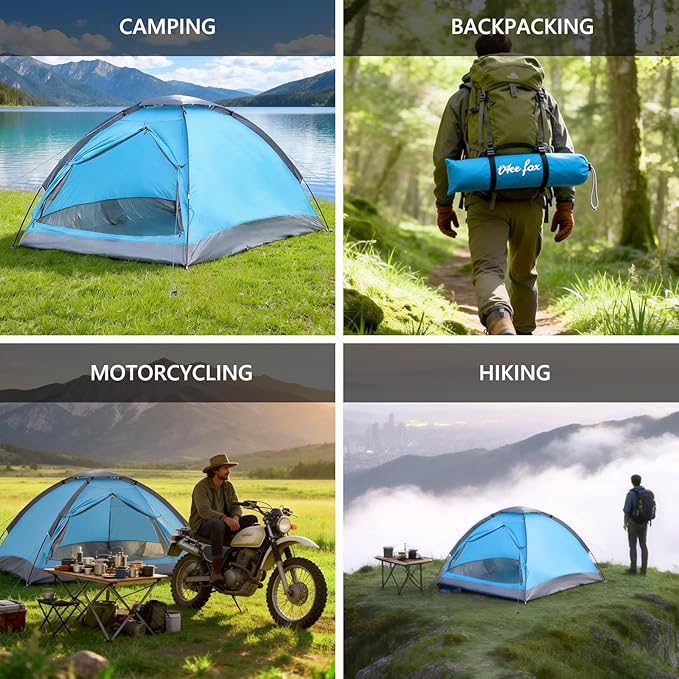 Tree Fox Camping Tent for 2 Person Lightweight Portable Waterproof Easy Set Up Outdoor Tent for Adults Good Choice as Camping Gear for Backpacking and Hiking