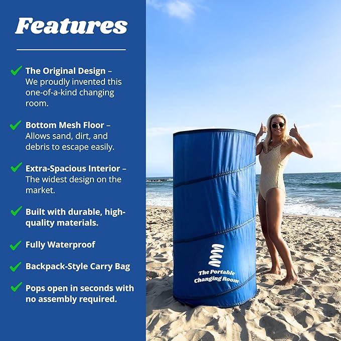 Portable Changing Room Pop Up Pod - Privacy Tent Dressing Room Tube or Portable Toilet Stall with Carry Bag for Camping Beach or Outdoor by The Portable Changing Room