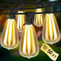 Outdoor String Lights 50 FT 26 Shatterproof LED Bulbs UL Certified Patio Lights Outdoor Light Strings Waterproof for Patio Yard Outside Party Wedding Connectable Dimmable 25 Sockets 2700K
