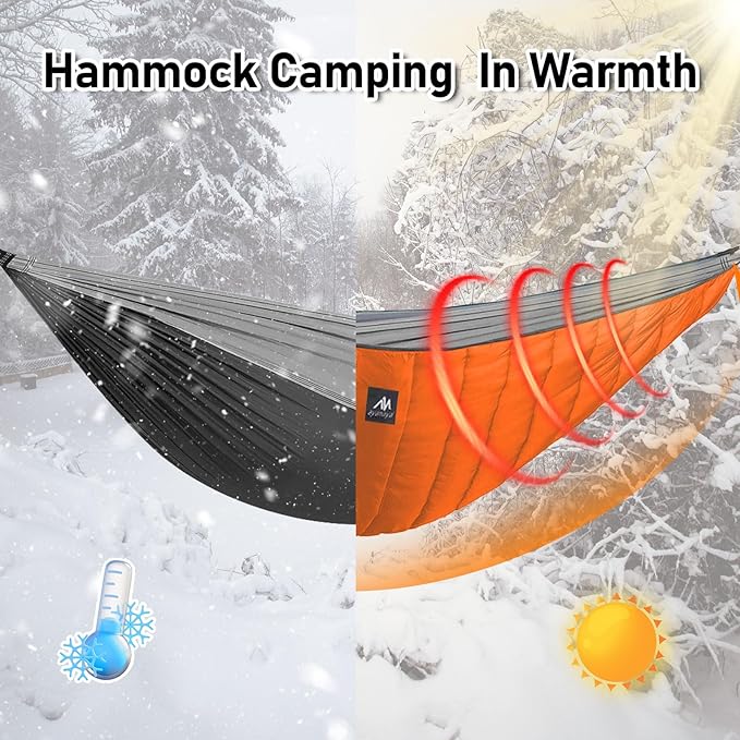 AYAMAYA Single &amp Double Hammock Underquilt Full Length Big Size Under Quilts for Hammocks Camping Backpacking Essential Winter Cold Weather Warm UQ Blanket Bottom Insulation