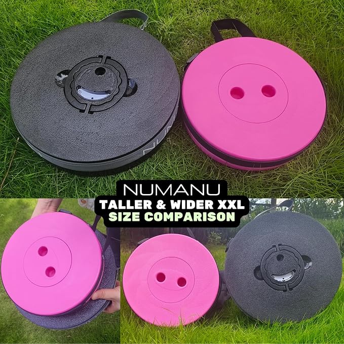 NUMANU 2026 Upgraded XXL Collapsible Stool 19.7 1000lbs Max Weight Wider &amp Taller Pop Up Seat Heavy Duty Portable Retractable Folding Chair or Travel Foot Rest Gift for Camping &amp Outdoors