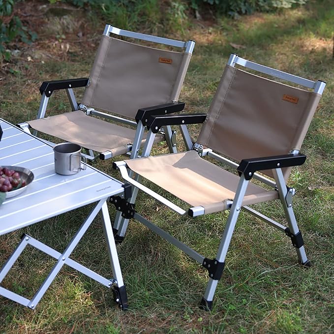 Outdoor Folding Camping ChairLeather Canvas Picnic Lawn Chairs Lightweight Comfortable Director Chair for Storage and TravelB57x54x68cm(C-57x54x68cm(22x21x27inch))