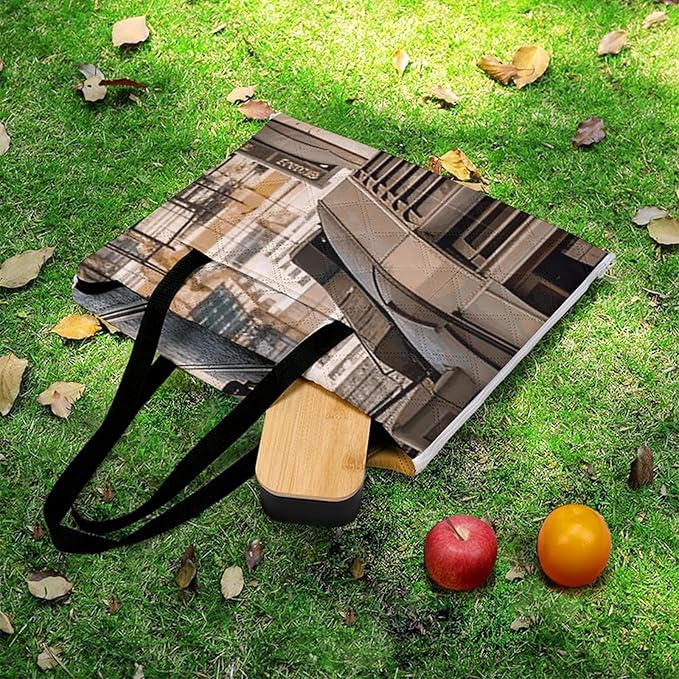 Zipper Lisbon Tram Style Picnic Mat Suitable for Travel Camping Park Or Home Use