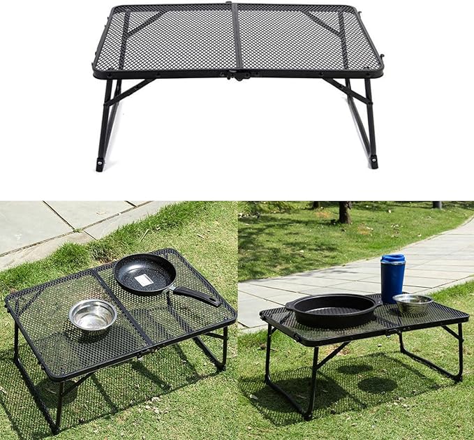 Foldable Camping Tables Aluminum Frame Lightweight Folding Table Compact Desk for Fishing BBQ