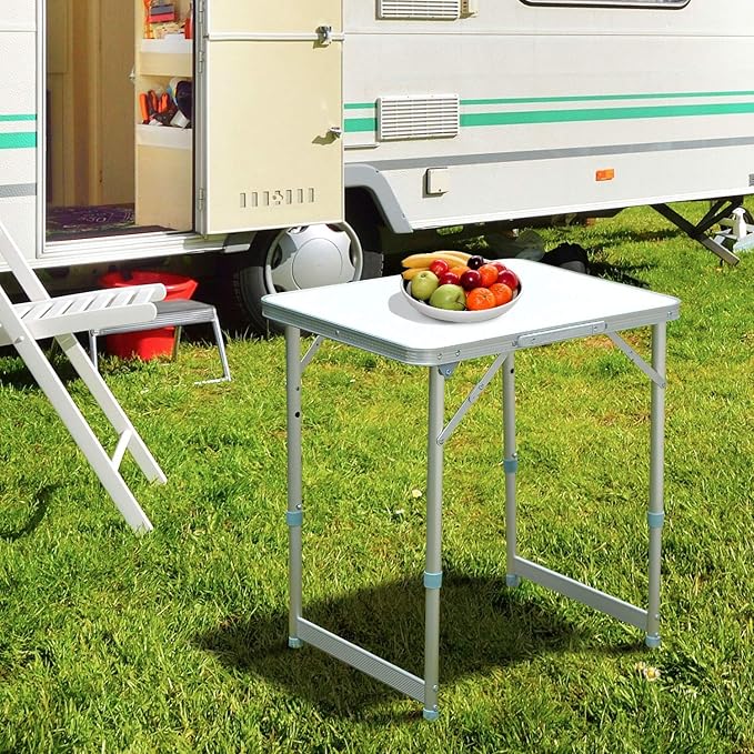 23 Folding Camping Table with Height Adjustability Lightweight Portable Table with Carry Handle Outdoor Folding Table Camping Accessories