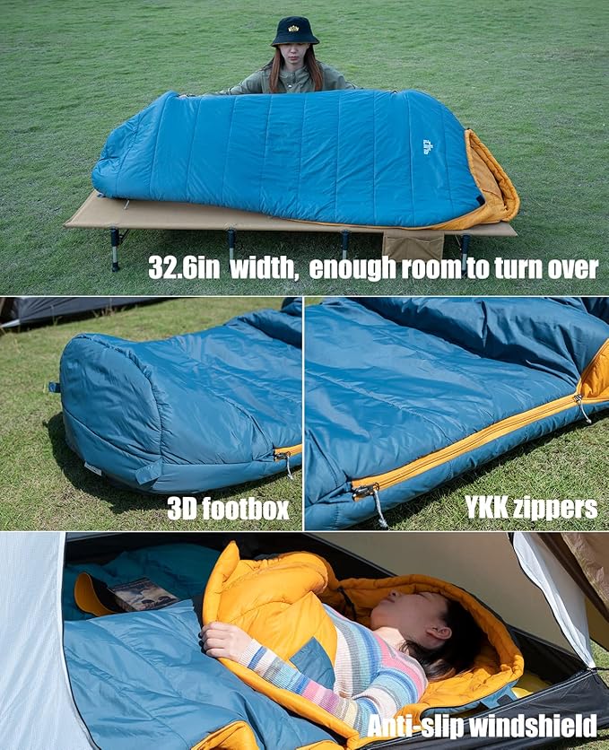iClimb 1 3M Thinsulate Insulation Sleeping Bag and 1 Air Sleeping Pad Ultralight Compact for Adults Outdoor Camping Backpacking Hiking