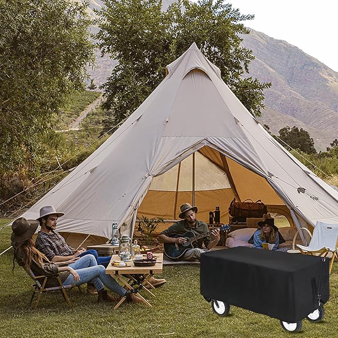 Handcart Covers Watertight Wagons Cart Covers Camping Trolley Covers Foldable Handcart Protective Guard for Camping Cart