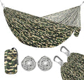 ALAZA Army Camo Green Camouflage Camping Hammocks Single or 2 Person 500 lbs Portable Parachute Travel Hammock w/Tree Straps for Hiking Backpacking Indoor Outdoor