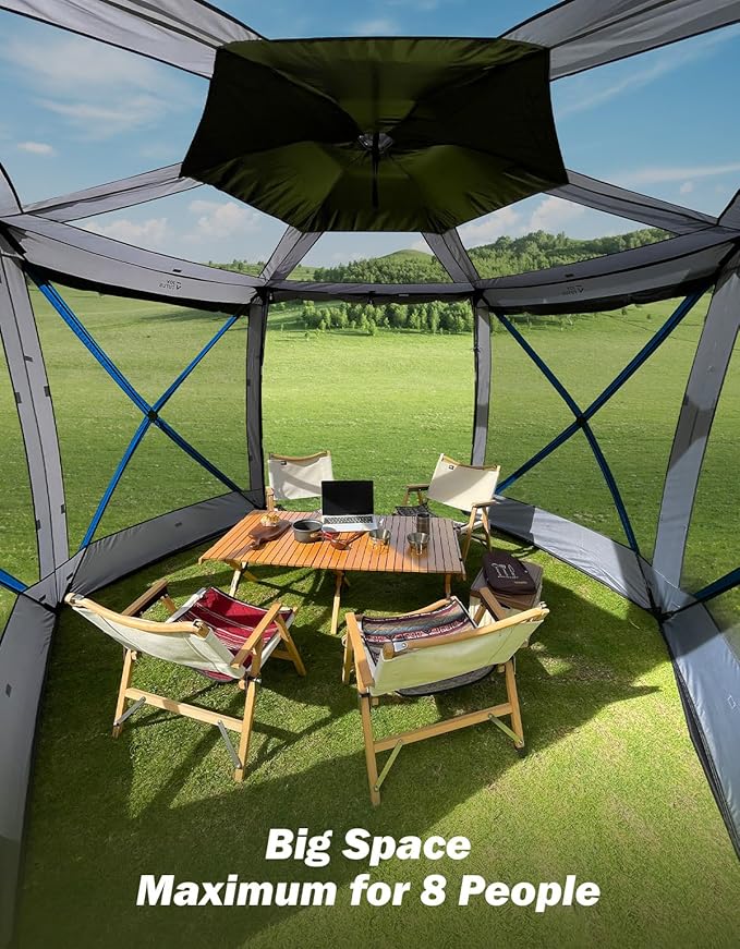 JOYTUTUS Dual-Use Pop up SUV Tent for Camping 11x11 Ft Outdoor Gazebo Screen SUV Tailgate Tent for Family Vehicle Camping Canopy Shelter Portable Carry Bag