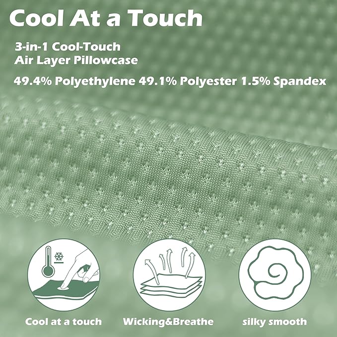Cooling Camping Pillow Memory Foam Travel Pillow with Adjustable Buckle Strap &amp Storage Bag Compact Small Pillow for Airplane Car Lumbar Office Washable Cooling Cover Canopy Green