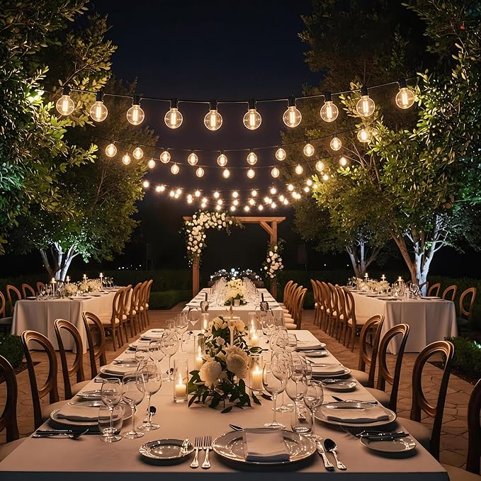 RTTY Outdoor String Lights 100ft G40 Led Patio Globe Lights with 39pcs Plastic Bulbs Shatterproof Waterproof Connectable Hanging for Porch Cafe Bistro Backyard Gazebo Balcony Deck Party
