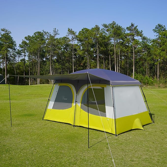Vidalido Tents3-4 Person Camping Tent with Extended VestibuleWeather Resistant Family Tents with Breathable Mesh WindowsEasy Install Waterproof Outdoor Tent for Backpacking and Camping Hiking