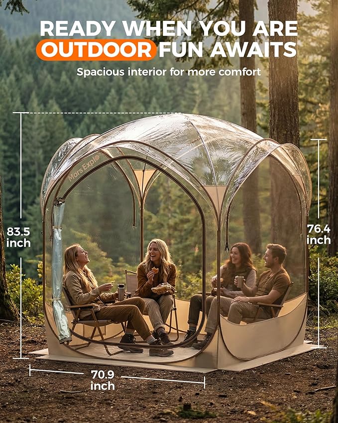 Pop Up Sports Pod Tent Clear Bubble Weather Pod Camping Tent
