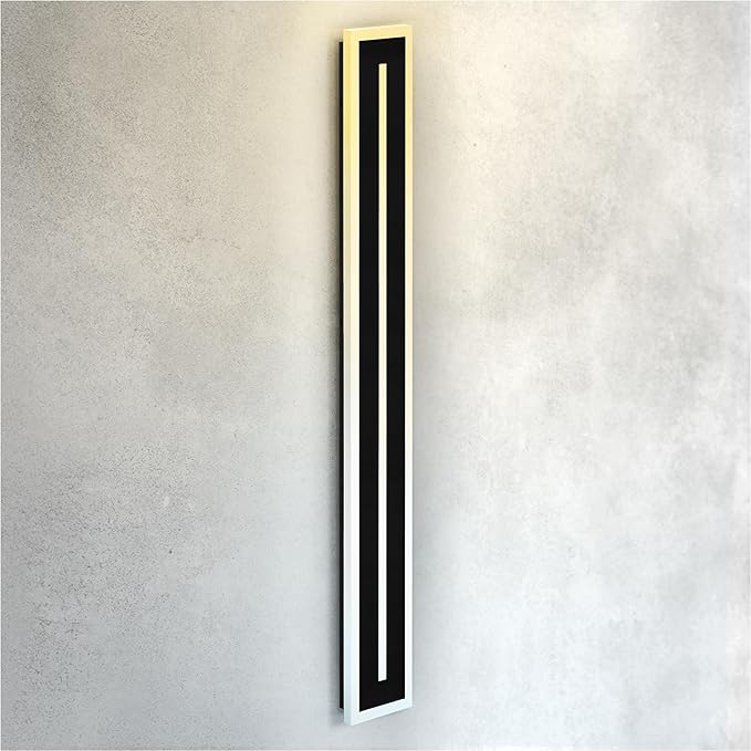 ASD LED 48 Long Wall Mount Light Fixture Outdoor &amp Indoor Linear Sconce | 3CCT Dimmable Waterproof Anti-Rust ETL Listed | 36W 2100LM 3000-5000K 100-277V | Exterior Porch Lighting | Black
