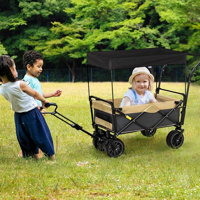 Awning Canopy for Wagon Attachment Removable Awning Canopy for Wagon Cart Sun Shade Cover Protection Outdoor Camping Picnic Fishing Trolley Cart Attachment Outdoor Stroller Accessories