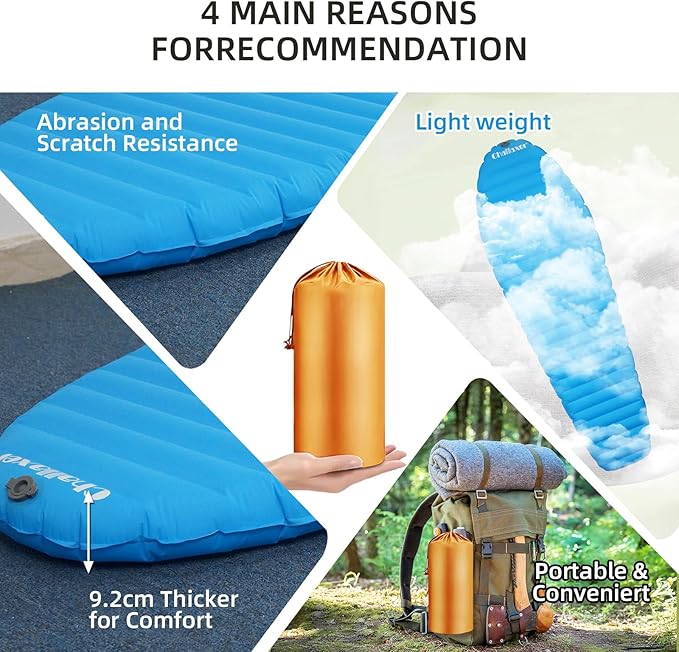 Ultralight Sleeping Pad for Camping 74.8x23.2 Camping Mat with Pump Sack Inflatable Sleeping Pads Compact for Camping Backpacking Hiking Traveling Tent
