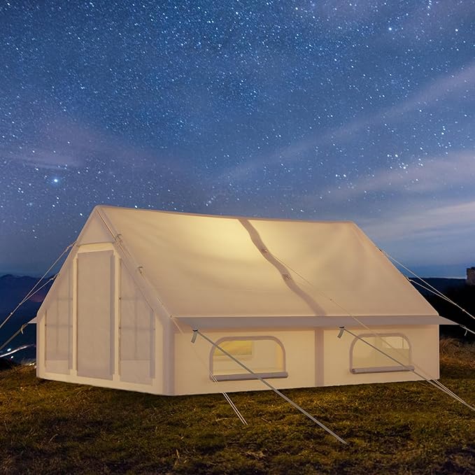 Inflatable Tents for Camping Easy Setup Inflatable Tent Large Blow Up Tent with Hand Pump 4 Season Tent Waterproof Oxford Fabric Glamping Tents for Camping Adult 2-8 Person