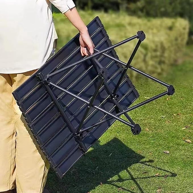 Folding Beach Tables for Sand 16.1x13.8x11.4in Ultralight Carbon Steel Folding Beach Table Portable Carbon Steel Roll-up Picnic Lightweight Backpacking Adjustable for Beach Picnic BBQ Party
