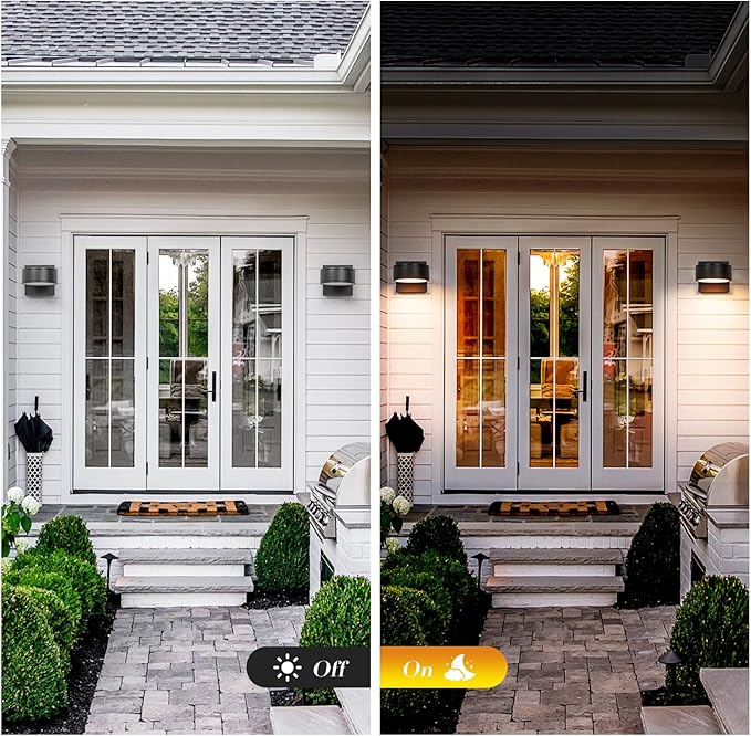 Modern Aluminum Porch Sconce Lights - LED Exterior Wall Sconce Waterproof 8W 3000K for Garage Enterway