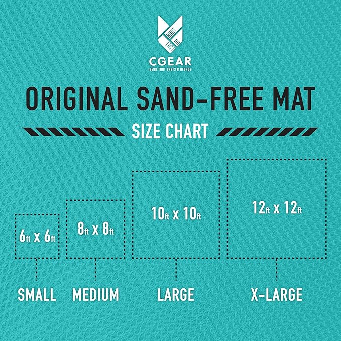 CGEAR Original Sand-Free Outdoor Rug Camping Mat - Water-Resistant &amp Anti-Fade Material - Military-Grade - Reversible Design - Area Rug for Beach RV &amp Picnics - Travel Bag