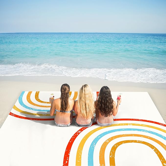 Beach Blanket Waterproof Sandproof Beach Mat 78''×86'' Lightweight Outdoor Picnic Blanket for Travel Camping Hiking
