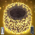 394FT 1200 LED Christmas Lights Outdoor Warm White Christmas Tree Lights Plug in 8 Modes Twinkle String Light for Bedroom Wedding Party Ceiling Xmas Home Decorations