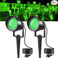 T-SUN Green Spotlight Outdoor Waterproof LED Landscape Lighting with US Plug Easy Install 270° Adjustable Outdoor Spot Lights for Garden Tree Yard Decor 2 Pack