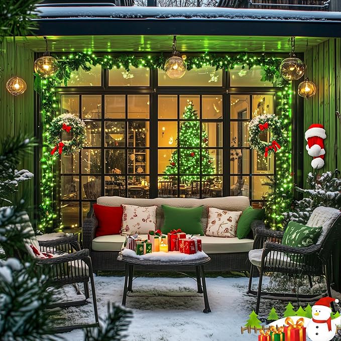 JMEXSUSS 500 LED Green Christmas Lights 8 Modes St Patrick's Day Lights Outdoor Plug in 173ft Green String Light for St Patrick's Day Party Xmas Tree Decorations