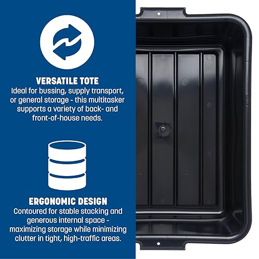 Carlisle FoodService Products 4401003 Comfort Curve Bus Box/Tote Box 5 Deep Black