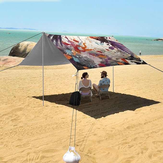 BirdCamping Sun Shelters 9.2 x 10.5 FT Beach Canopy Tent Sun Shade with Carrying Bag for Camping Trips Fishing Backyard Fun or Picnics 21340927