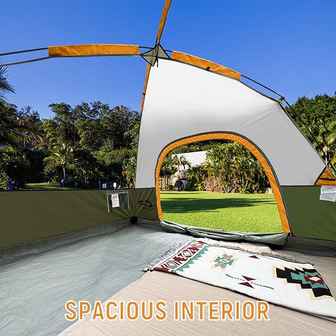 Tents for Camping 4 Person Tent Waterproof Windproof Double Layer Camping Tent Easy Setup Dome Tent with Large Mesh Windows &amp Wider Door for Outdoor Camping &amp Hiking