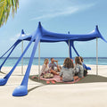 Gardentime Beach Tent Canopy with 8 Sandbags 4 Aluminum Poles Pop Up Portable Camping Sun Shelter Easy Set Up with 2 Sand Shovel Ground Pegs Carrying Bag for Outdoor BeachPicnic Fishing