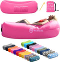 Nevlers 450Lbs Cap Outdoor Inflatable Couch for Camping in Pink | Tough 210T Polyester Air Chair Inflatable Lounger | Inflatable Chairs for Movie Night Hiking Travel Beach Chair &amp Portable Hammo