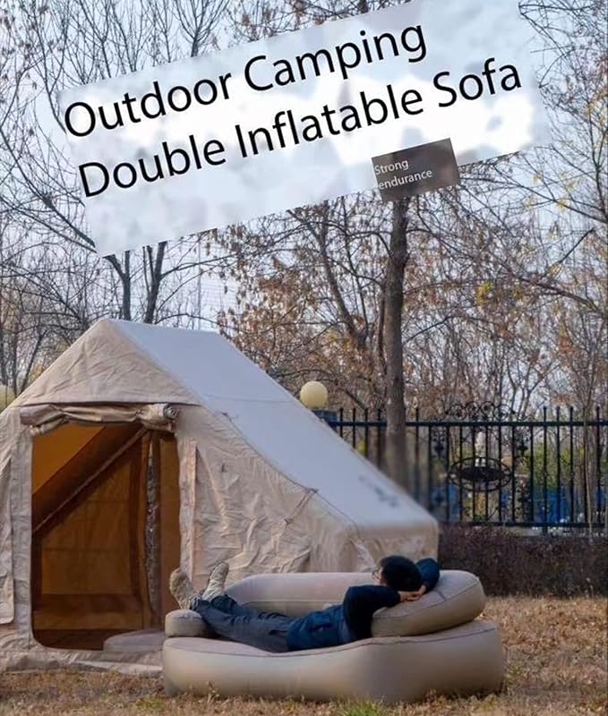 Outdoor Double Inflatable Sofa Bed Folding Back Sofa Automatic Inflatable Recliner Suitable for Camping Sofa Accessories
