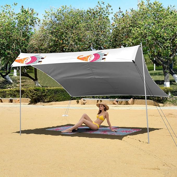 Christmas GnomeCamping Sun Shelters 9.2 x 10.5 FT Beach Canopy Tent Sun Shade with Carrying Bag for Camping Trips Fishing Backyard Fun or Picnics 21341645