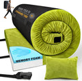 Sleeping Pad3-inch Thick Memory Foam Camping MattressPortable Roll-Up Mat for Car/Tent/Floor/Cot/TravelComfortable Pad for Guests Sleepover